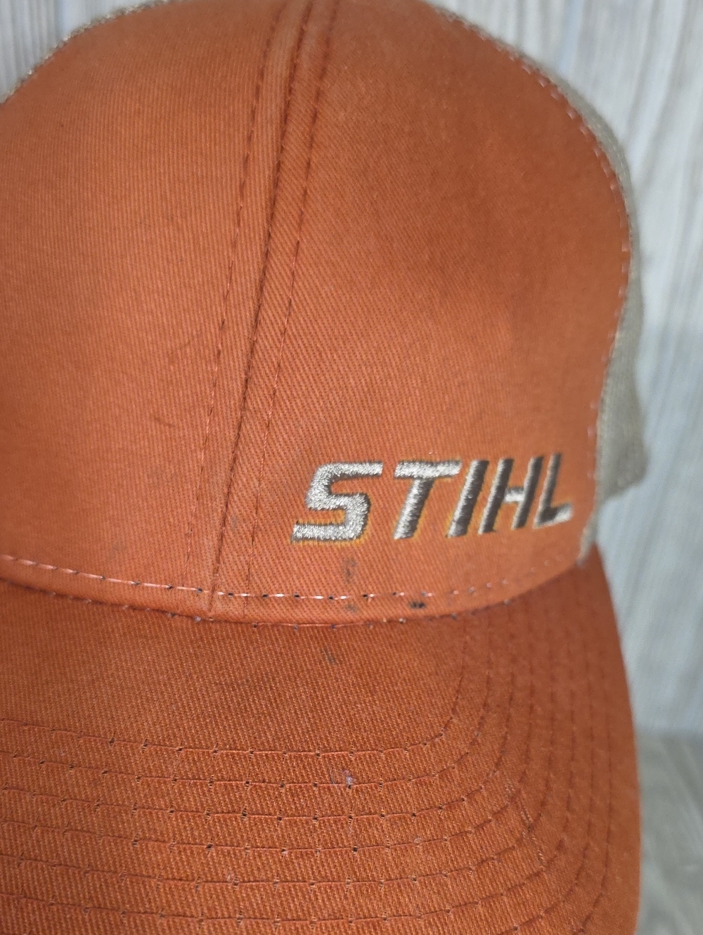 Stihl Outfitters Burnt Orange Mesh Trucker Logo Hat Unisex Adult Adjustable Cap - Picture 5 of 8